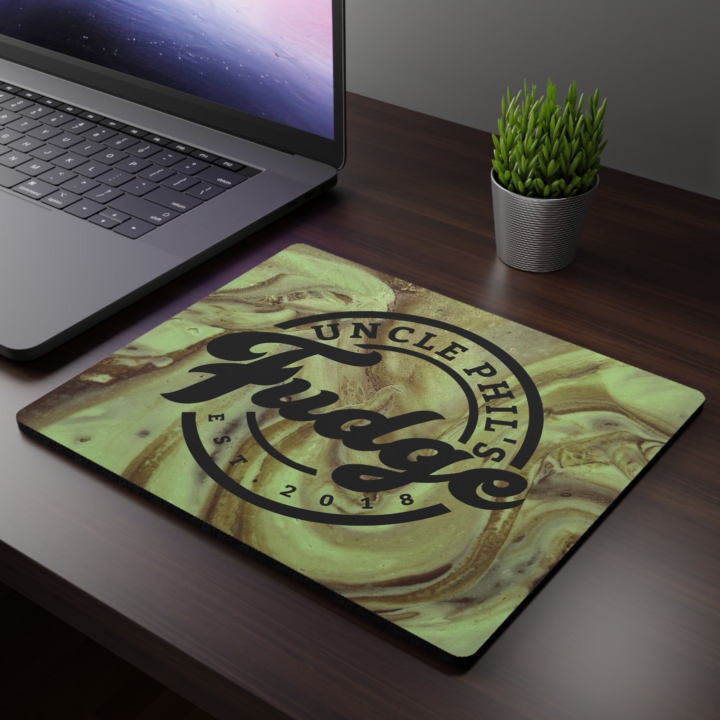 Uncle Phil's Fudge Mouse Pad, Personalized Desk Accessory, Unique Gift for Gamers, Home Office Decor, Chocolate Lovers Essential